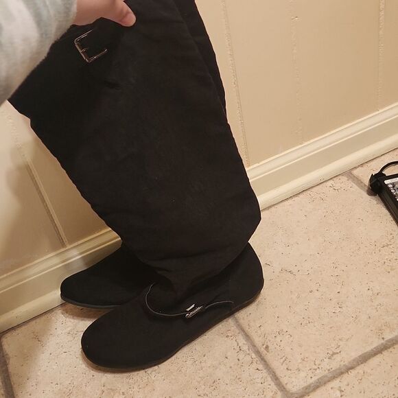 Rampage Women's "Charter" Black Faux Suede Pull-On Winter Boots Size 8.5 - Picture 2 of 9